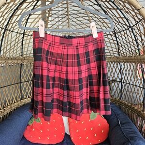 Red And Black Plaid Skirt